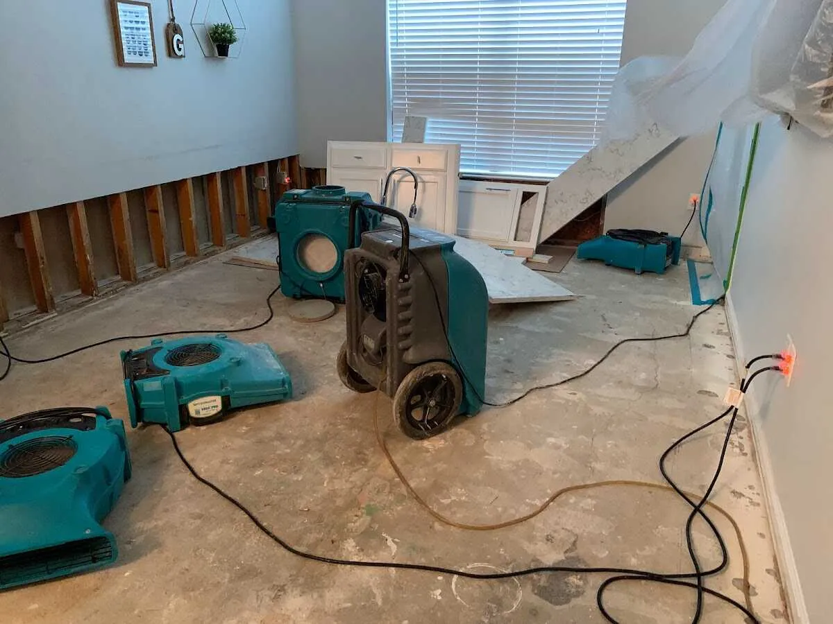 Dehumidifier in flood-cut room for Water Extraction & Removal in Colville